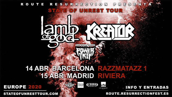 Kreator State Of Unrest tour