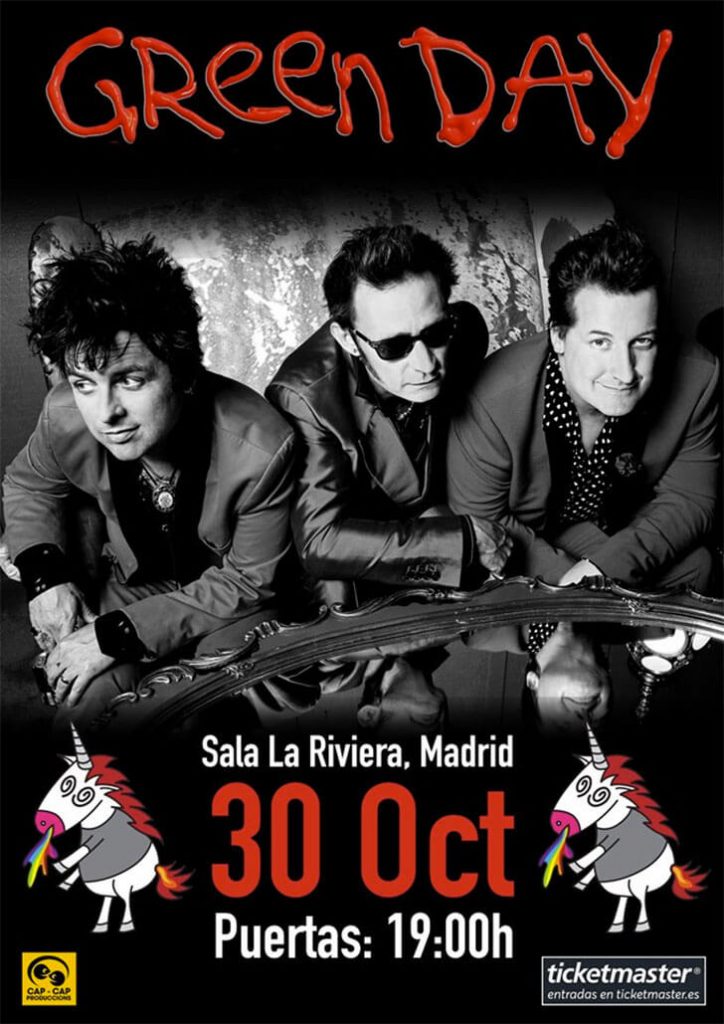 Green Day show único em Madrid 2019