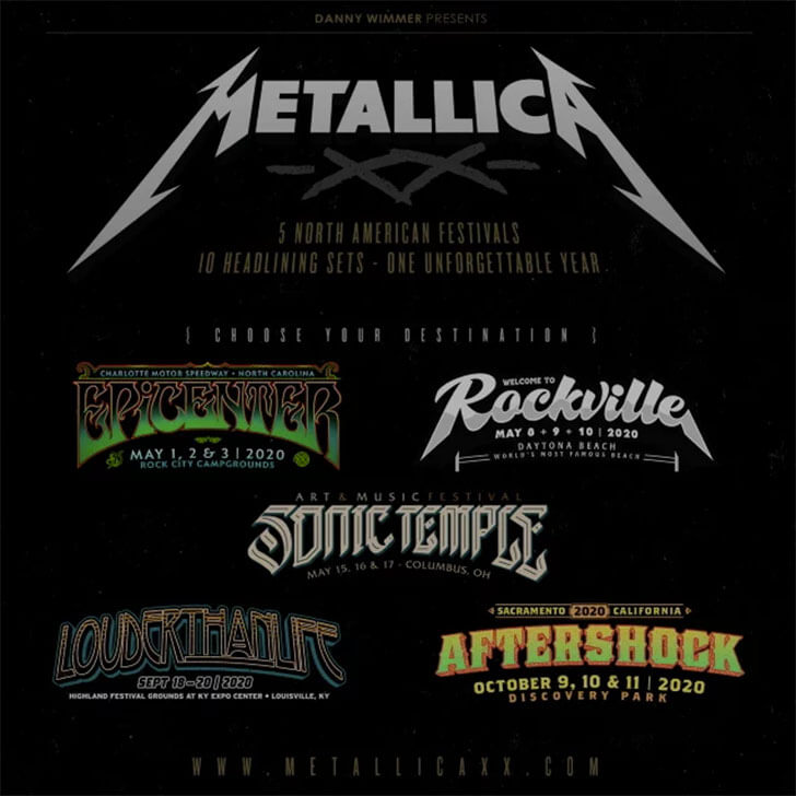 METALLICA será o headliner dos cinco festivais de Danny Wimmer Presents