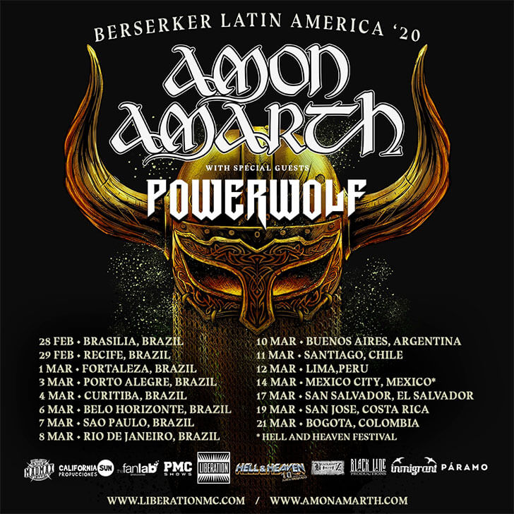 Amon Amarth no Brasil, em 2020