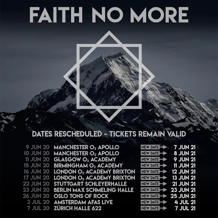 faith no more european tour 2021